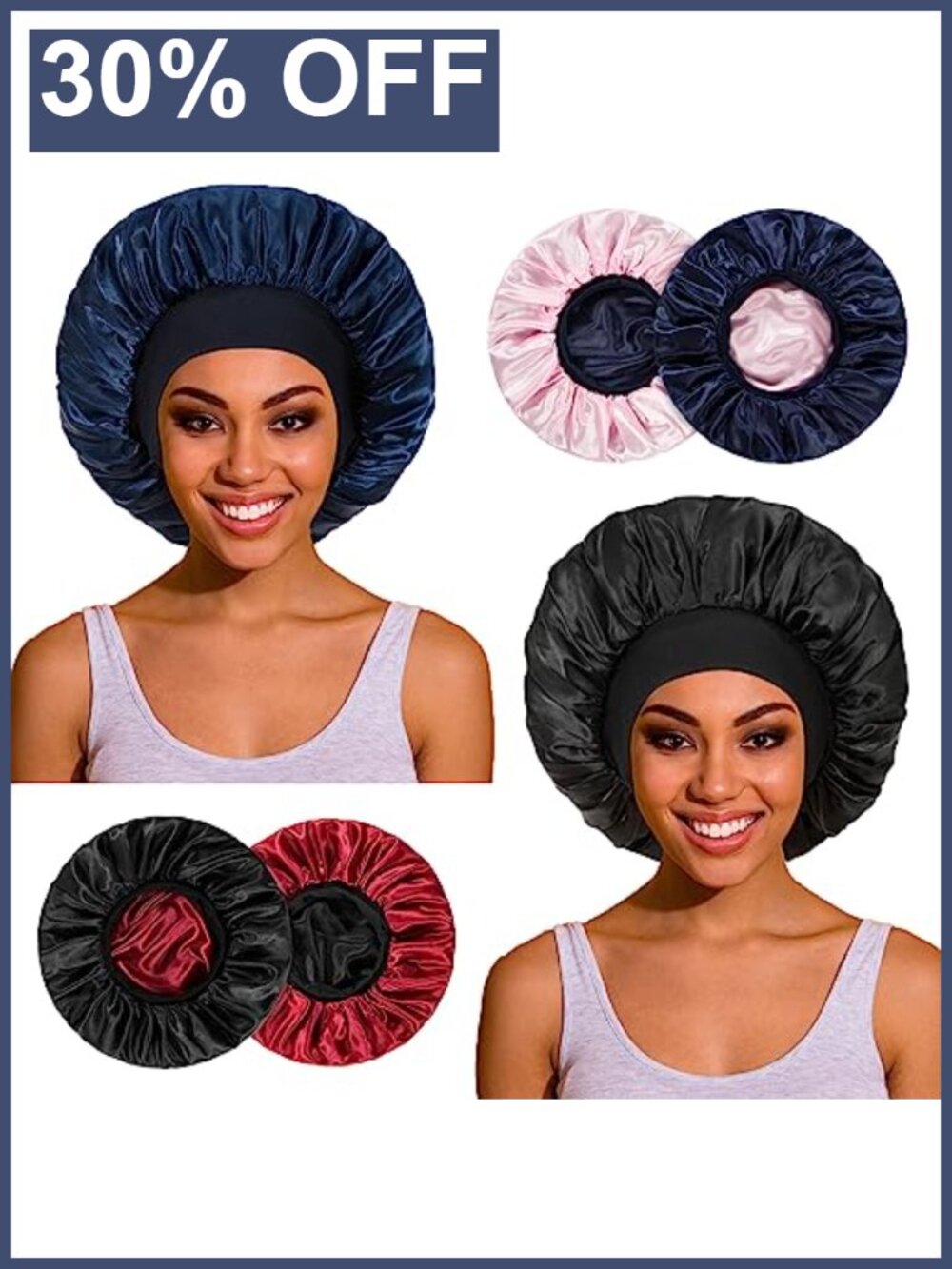 Satin Silk Hair Bonnet for Sleeping Sleep Cap for Women